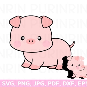 Cute Pig SVG,  pig svg files for cricut, Standing pig, Pig clipart