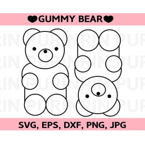 Gummy bear Outline SVG  japanese sweets vinyl sticker