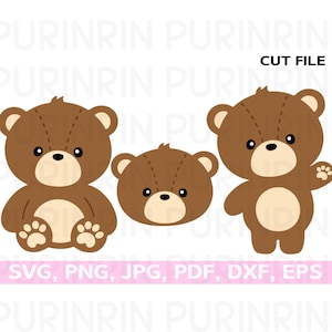 Teddy bear svg, standing bear svg, bear face svg, sitting bear