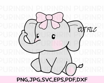 Free Free 53 Baby Elephant With Bow Svg SVG PNG EPS DXF File