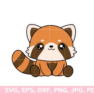 Kawaii Panda Rojo svg,