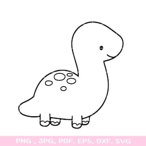 Cute Dinosaur SVG, Baby Dino Outline, Brontosaurus, Jurassic, Toddler Boy Shirt,  Silhouette Cricut Vinyl