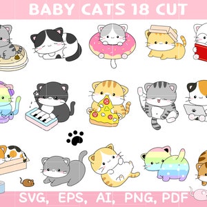 Nerd cat svg 18 cut, tuxedo cat svg,calico cat,orange tabby cat,donut cat svg,cat licking butt,rainbow kitten