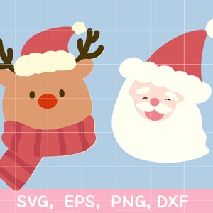 Rudolph SVG. PNG. Santa Claus. Cricut cut files, Christmas svg