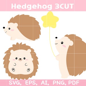 Ouriço svg, Animal da floresta svg 3cut