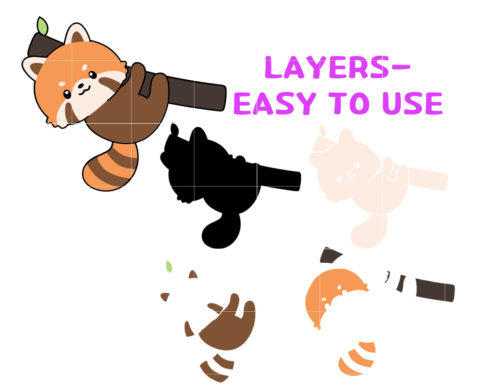 Red Panda Svg kawaii Panda Svg Redpanda Cricut Layered - Etsy