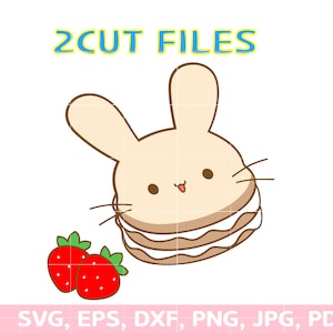 Bunny pancake, cute food sticker, kawaii svg, pancakes art print