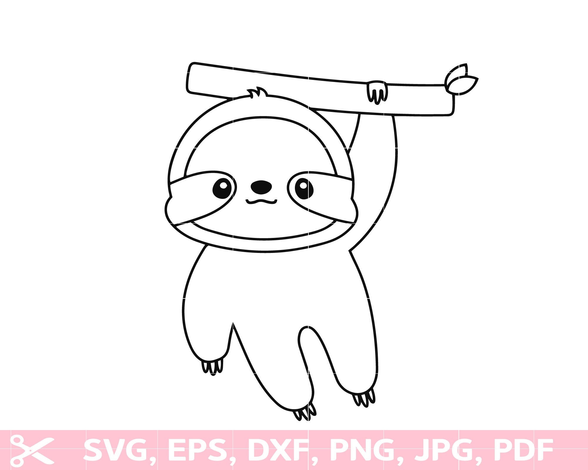 Sloth Outline Svg, Sloth Png, Silhouette,cricut - Etsy