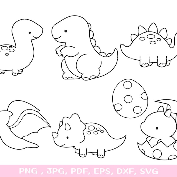 Dinosaur Outline Svg - Etsy