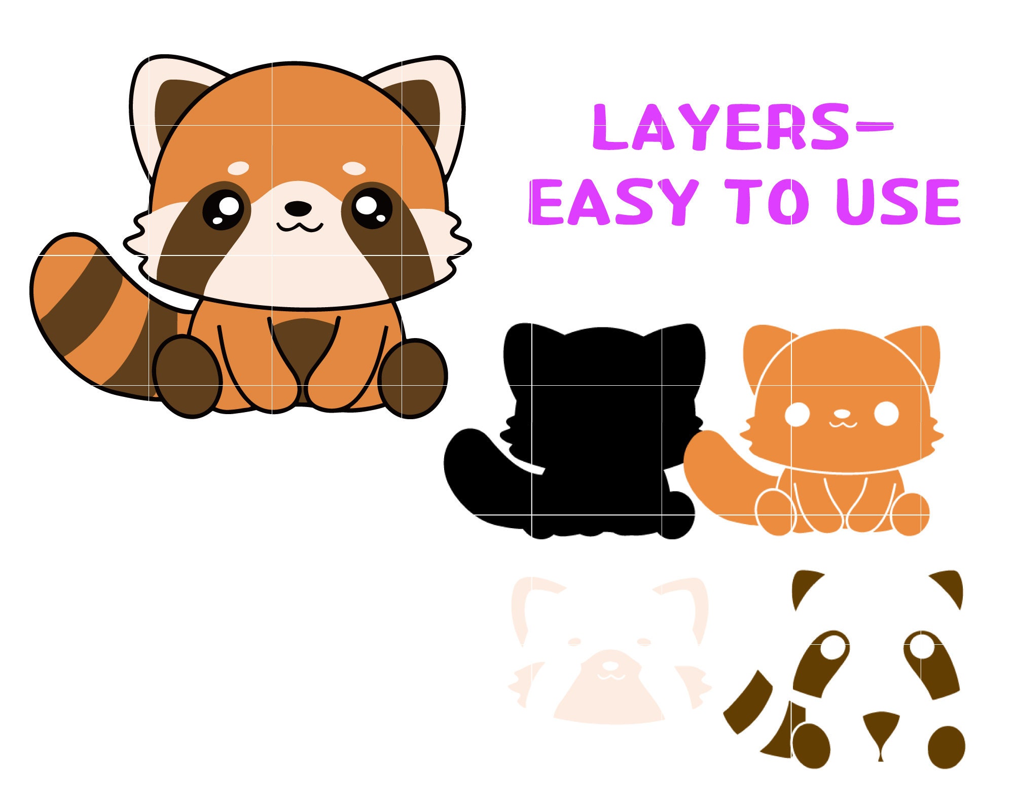 Kawaii Red Panda Svg - Etsy
