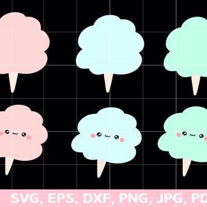 Algodão doce svg, algodão doce rosa, algodão doce azul, algodão doce de menta, algodão doce png, algodão doce em camadas, algodão doce cricut