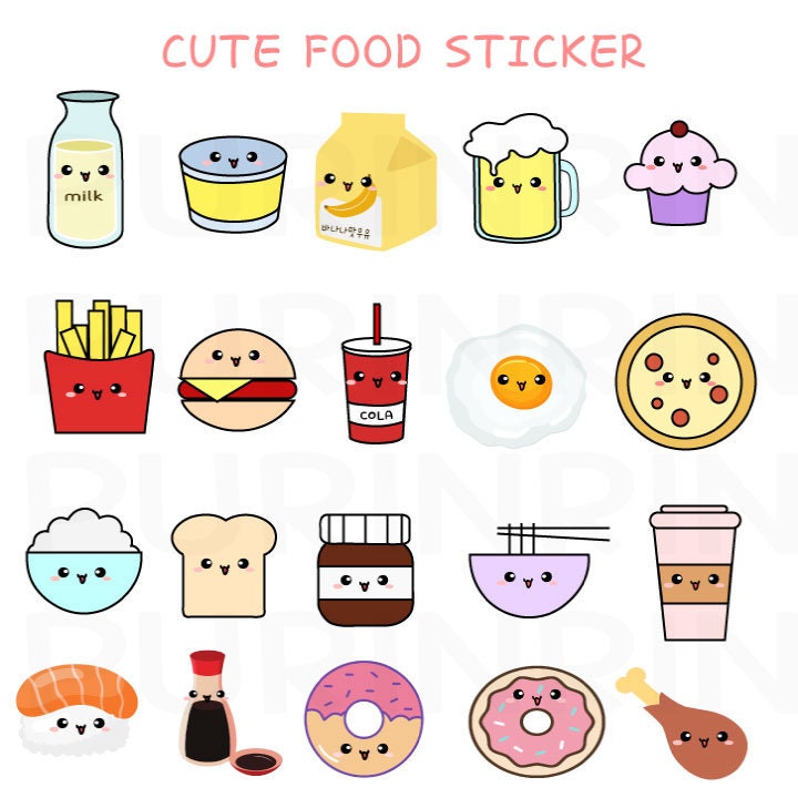 Cute Kawaii Food Clipart Collection 10974192 Vector Art at Vecteezy