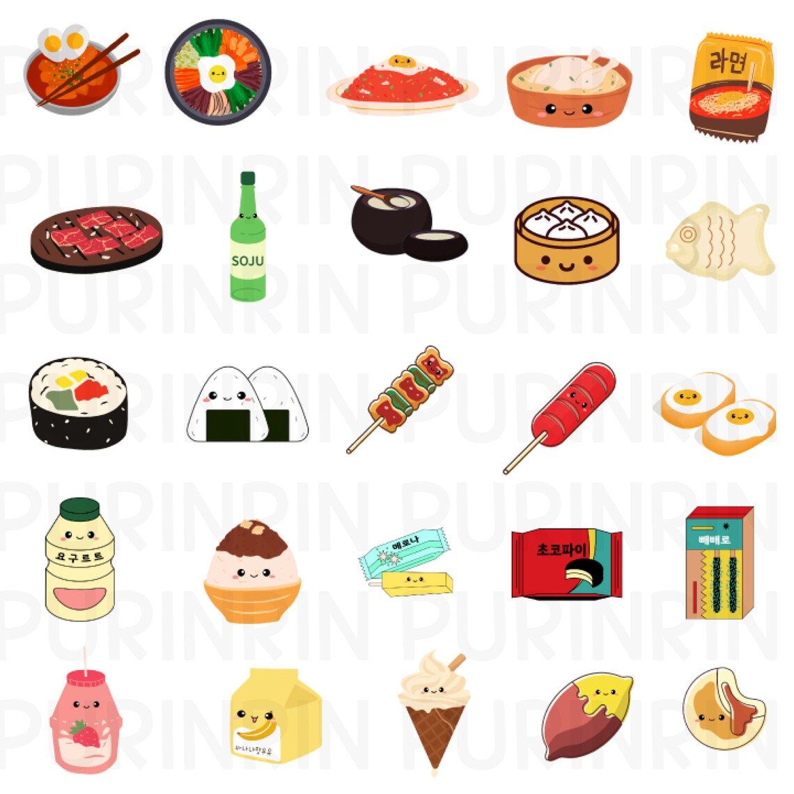 Korean food pngbanana milk sticker cute food sticker Etsy