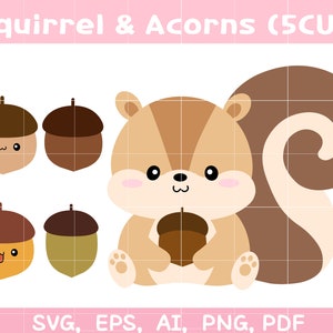 Écureuil svg, svg gland, svg animal des bois 5coupe