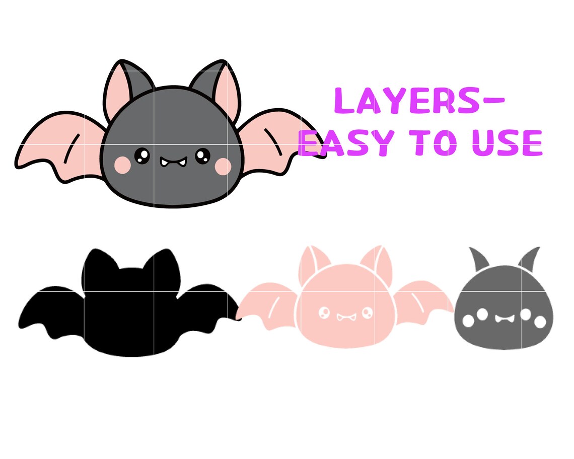 Bat Svg Cute Bat bat Wings Halloween Baby Svg Happy Etsy UK