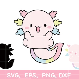 Axolotl svg,Rainbow Axolotl svg, Uparupa png
