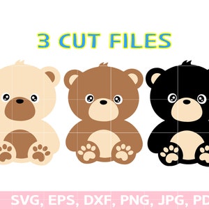 bébé ours svg, ours en peluche svg, ours noir svg, ours de famille d’ours svg, ours en couches, ours cricut