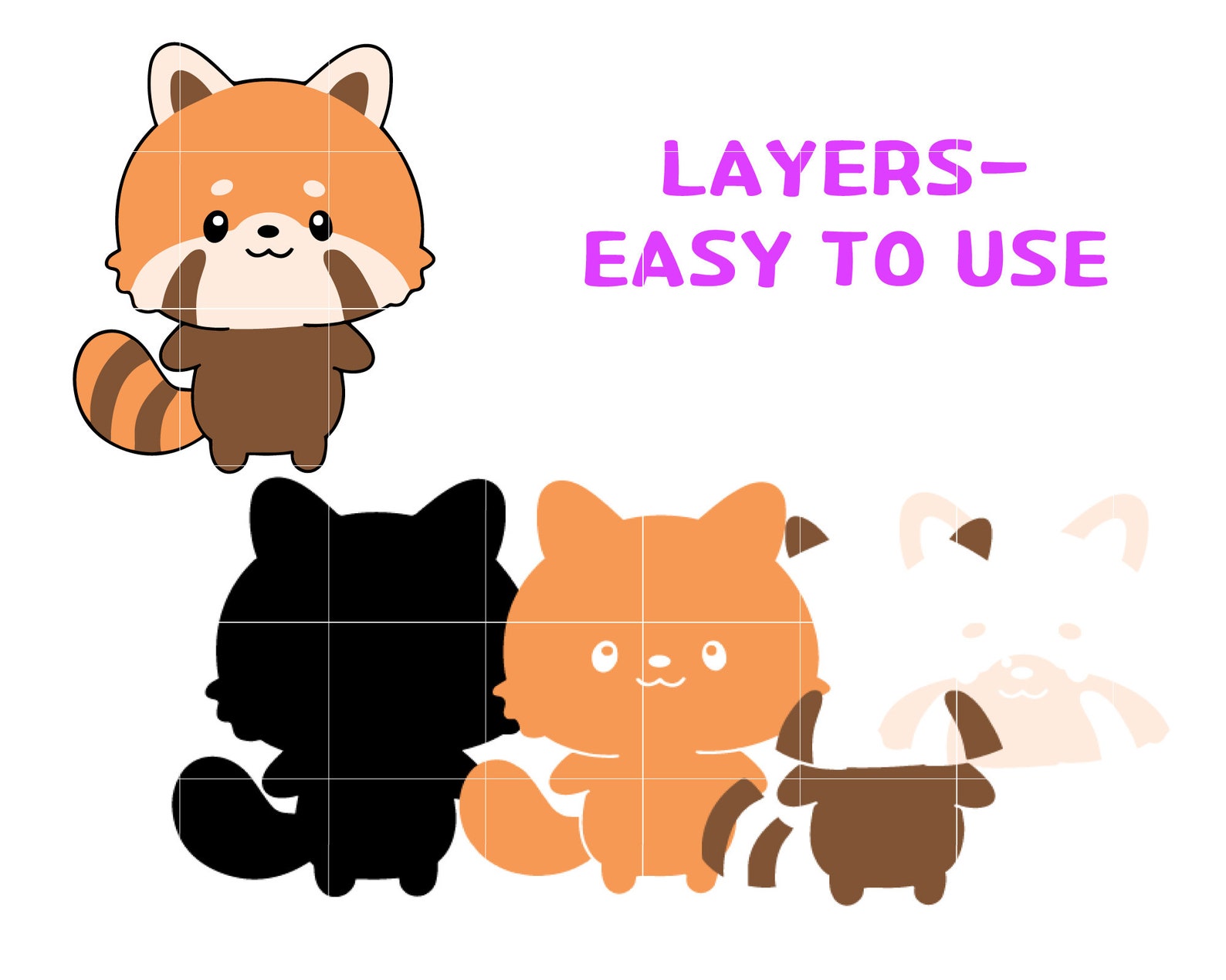 Red Panda Svg kawaii Panda Svg Redpanda Cricut Layered - Etsy