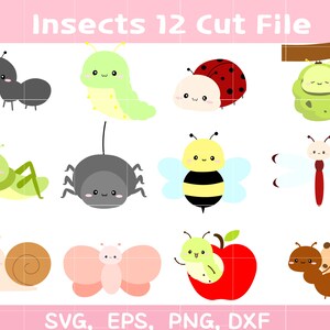 Insects Svg Cut File, Cricut - Etsy