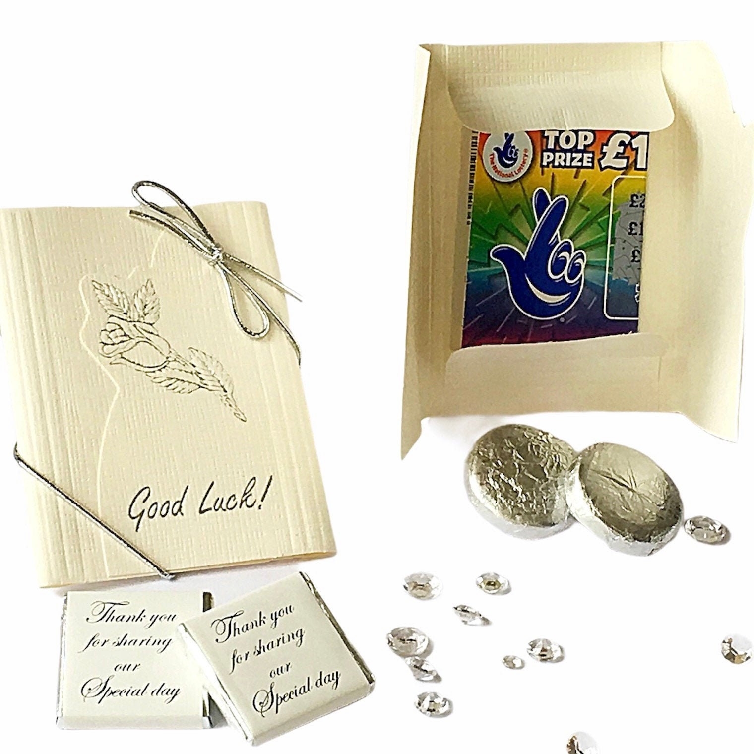 Lottery Ticket Holder Wedding Favours Silver Etsy UK