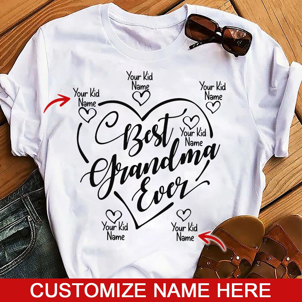 Best Grandma Ever tshirt Grandma Heart Shirt Happy Etsy