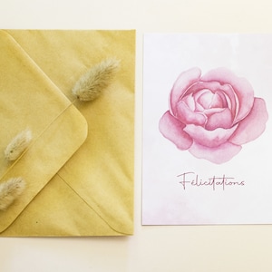 Karte (+Kraftumschlag) - Pfingstrose - Anpassbare Karte - Karte - A6 14.8 × 10.5cm