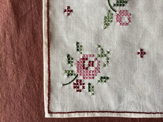 Napkin cover Antique hand-embroidered linen napki… - image 3
