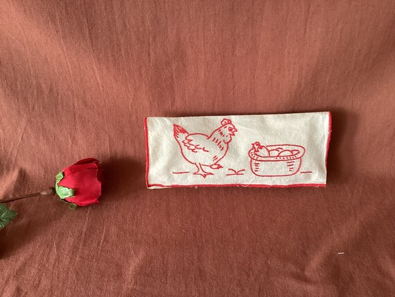 Napkin cover Antique hand embroidered napkin cove… - image 3