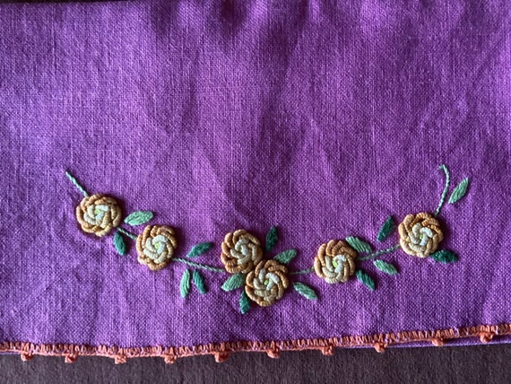 Napkin cover 3 Antique hand embroidered napkins i… - image 9