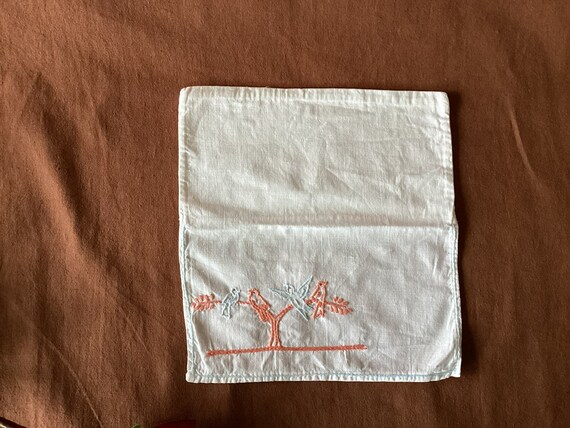 Napkin cover Antique hand embroidered napkin cove… - image 5