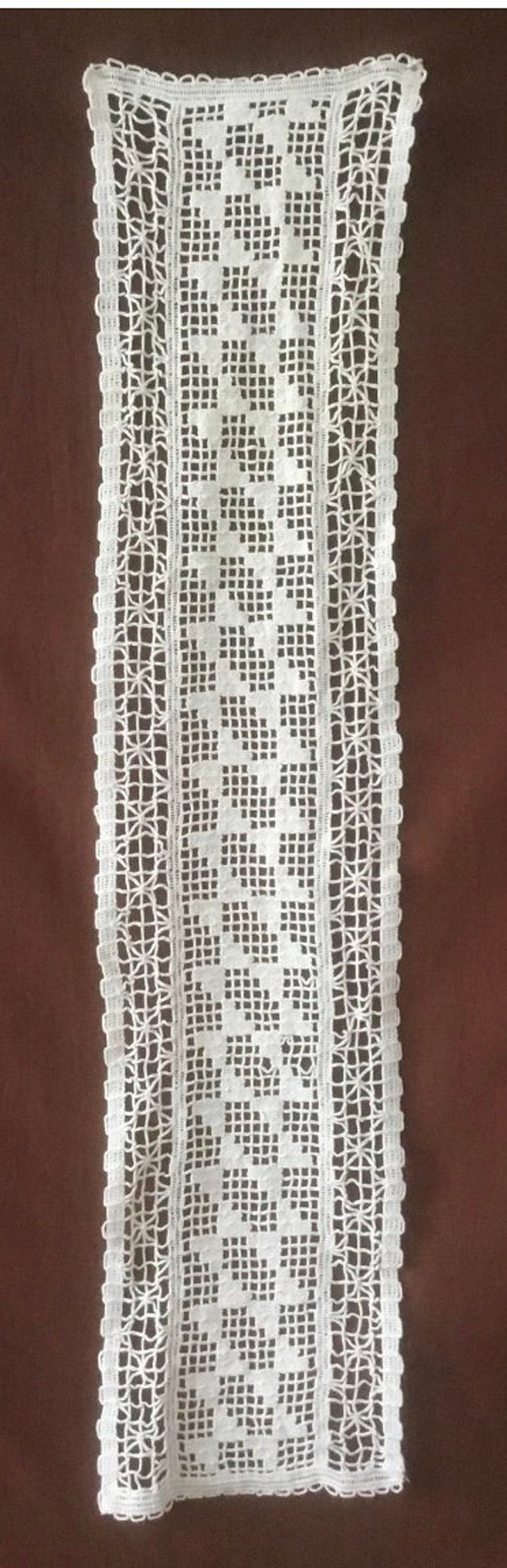 Table Runner Antique Handmade Table Runner or Curtain. French Antique