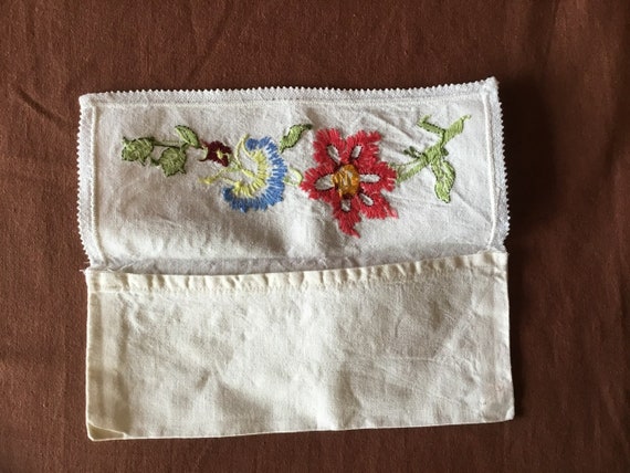 Napkin cover Antique hand embroidered linen napki… - image 6