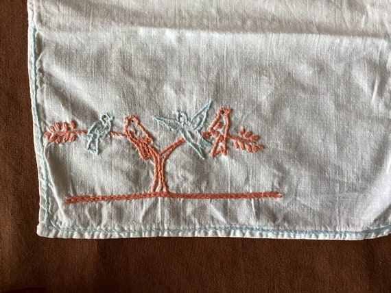 Napkin cover Antique hand embroidered napkin cove… - image 6