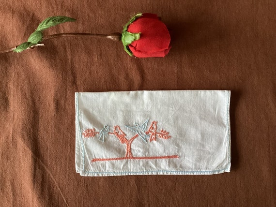 Napkin cover Antique hand embroidered napkin cove… - image 2