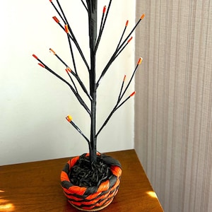 Halloween Tree-1 Vintage Style-Mangelsens Wired Black & Orange Ornament Tree-Halloween Decorations