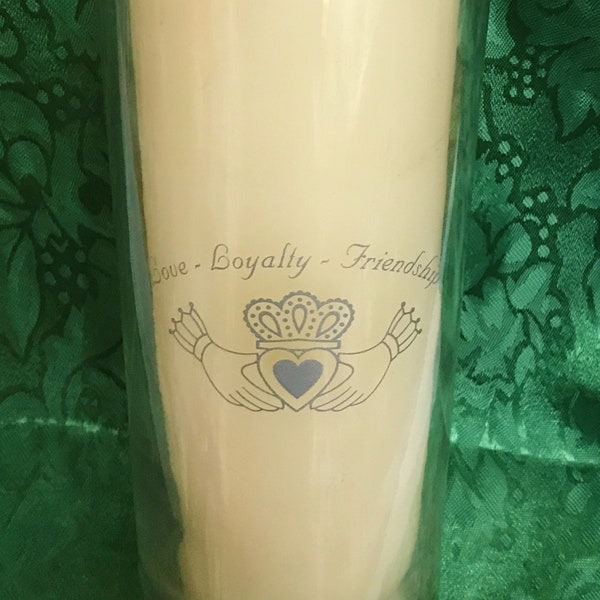 Claddagh Unity Candle Holder-Pillar Candle Holder or Glass Floating Candle-Great for Weddings, Memory Table,Memorial Ceremony-Great Keepsake