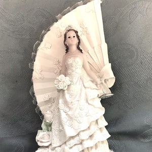 Quinceanera taarttopper of middelpunt-fanontwerp-Quinceanera-groot 11" meisje met fan-aandenken decoratie-blijvend geheugen-geweldig cadeau of taarttop