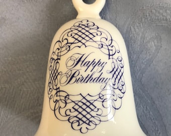 Happy Birthday Bell-Bavarian China-New Vintage-Porcelain House of Goebel-(Hummel Makers)-Birthday Bell-Perfect Keepsake Collectible Gift