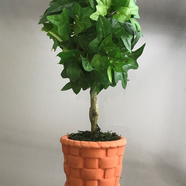 Mini Ivy Topiary Tree Centerpieces-Vintage Ivy Topiaries in Clay Pot-Great for Showers-Teas-Fairy Gardens-Curio Shelves- Pre-Made by Wangs