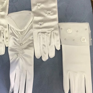 Short Formal Gloves-6 Styles-Embellished & Plain-Great for Brides-Weddings-Prom-New Years-Events-Add a Touch of Elegance-Satin-Matte Satin