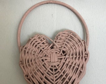 Heart Shaped Wicker Wall Baskets-3 Colors- New Vintage-Great Flat Wall Accent Basket-Flower Girl Basket-Cute Decoration-Midwest Importers
