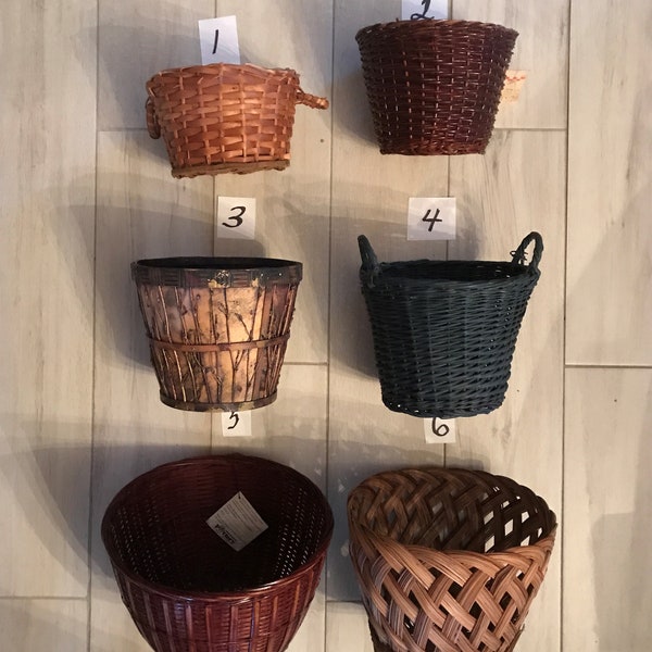 Wicker Plant Pots-Beautifully Crafted Vintage Medium & Large Plant Covers- Portuguese- Fern- Wood-Blue -Bamboo Cache and Philippine Baskets