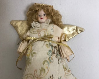 Anges-3 styles de cime d'arbre vintage à collectionner, ange suspendu ou debout - importateurs du Midwest - visage et mains en porcelaine anges des années 80
