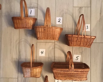 Wicker Flower Girl Baskets- Rectangular New Vintage Wicker Baskets Perfect for Gift Baskets, Centerpieces- Well Crafted Baskets with Handles