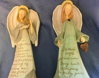7.6 Inch Enesco Foundations 40th Birthday Angel Figurine Multicolor