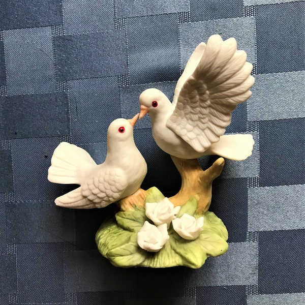 Doves and Swans-Ceramic-Vintage-4 Styles for Cake Toppers,Figurines, Bells, Collections,Confirmations-Porcelain Doves-White & Ivory-Weddings