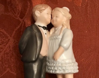 Bride and Groom Classic Cake Toppers-2 Styles-Vintage Hortense Hewitt and Lefton-3 1/2" & 5"-Hand Painted Figures-New Bridal Shop Vintage