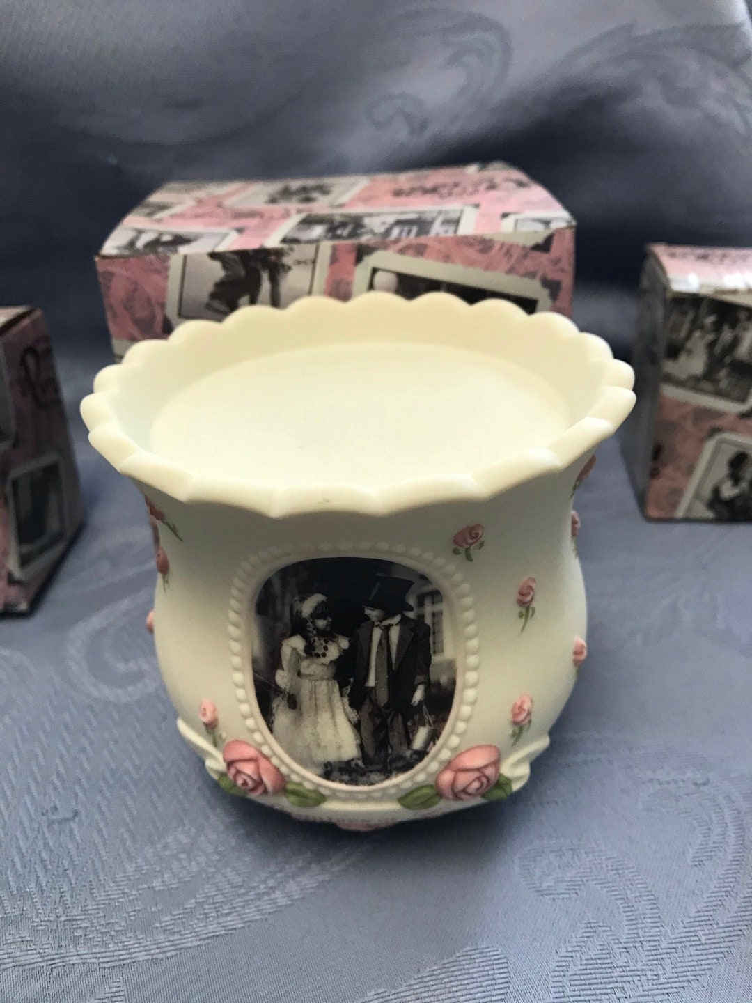 Unity Candle Holder Setkim Anderson 3 Piece Vintage promises of Love