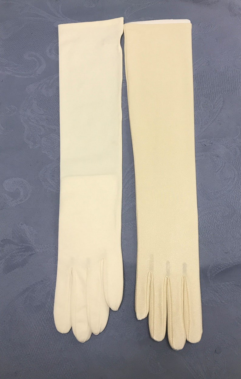 Long Ivory Satin Gloves-Shiny & Matte Satin Fingered Gloves 3 Lengths-Great for Weddings, Proms, Cotillions, Events-The Perfect Final Touch image 6