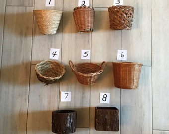 Philippine Baskets-8 Styles-New Vintage Baskets in Excellent Condition-Great for Planter Pots-Small Bowls for Bird Nest,Trinkets-Small Gifts